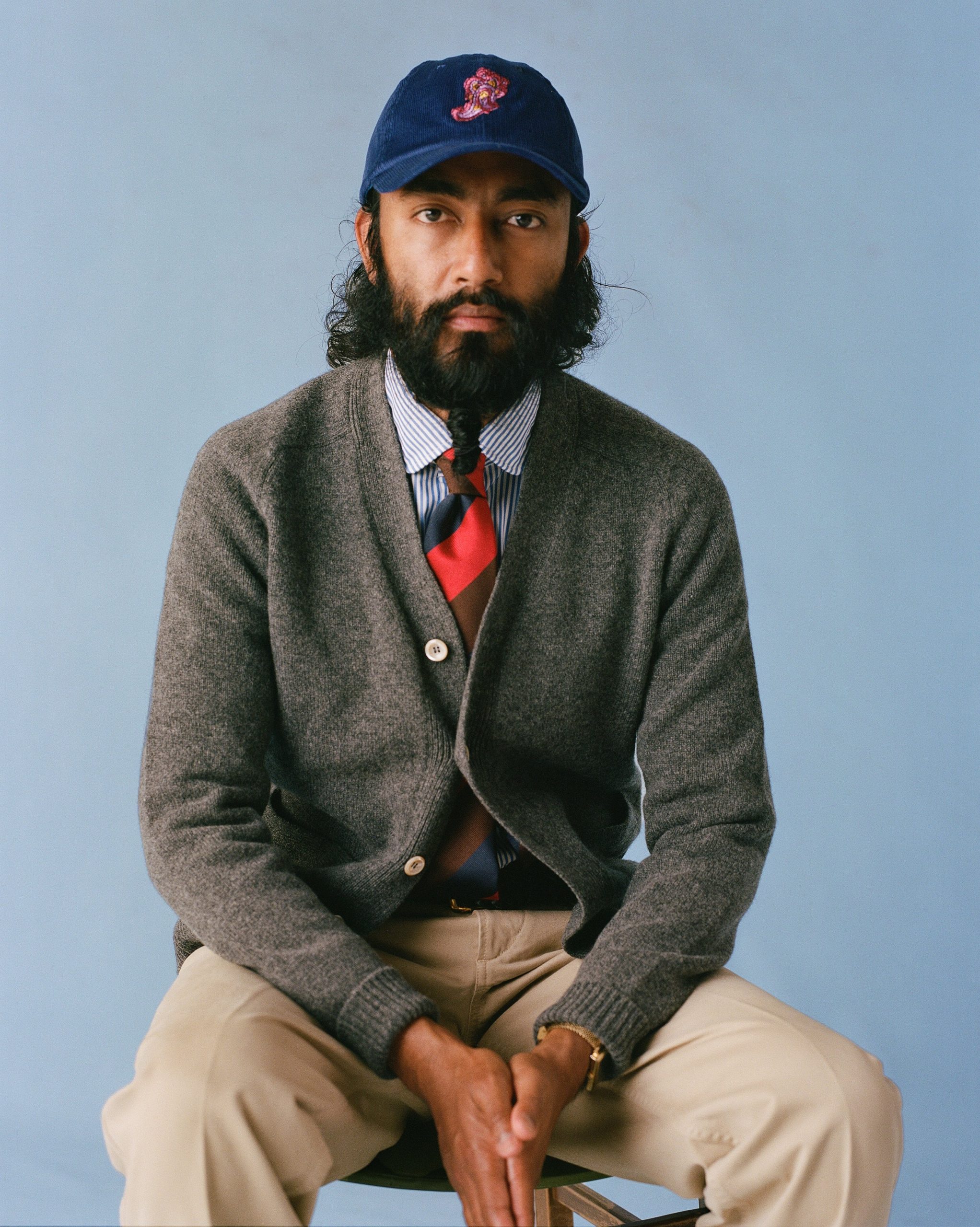 Grey Lambswool 6 Button Cardigan - Image 6