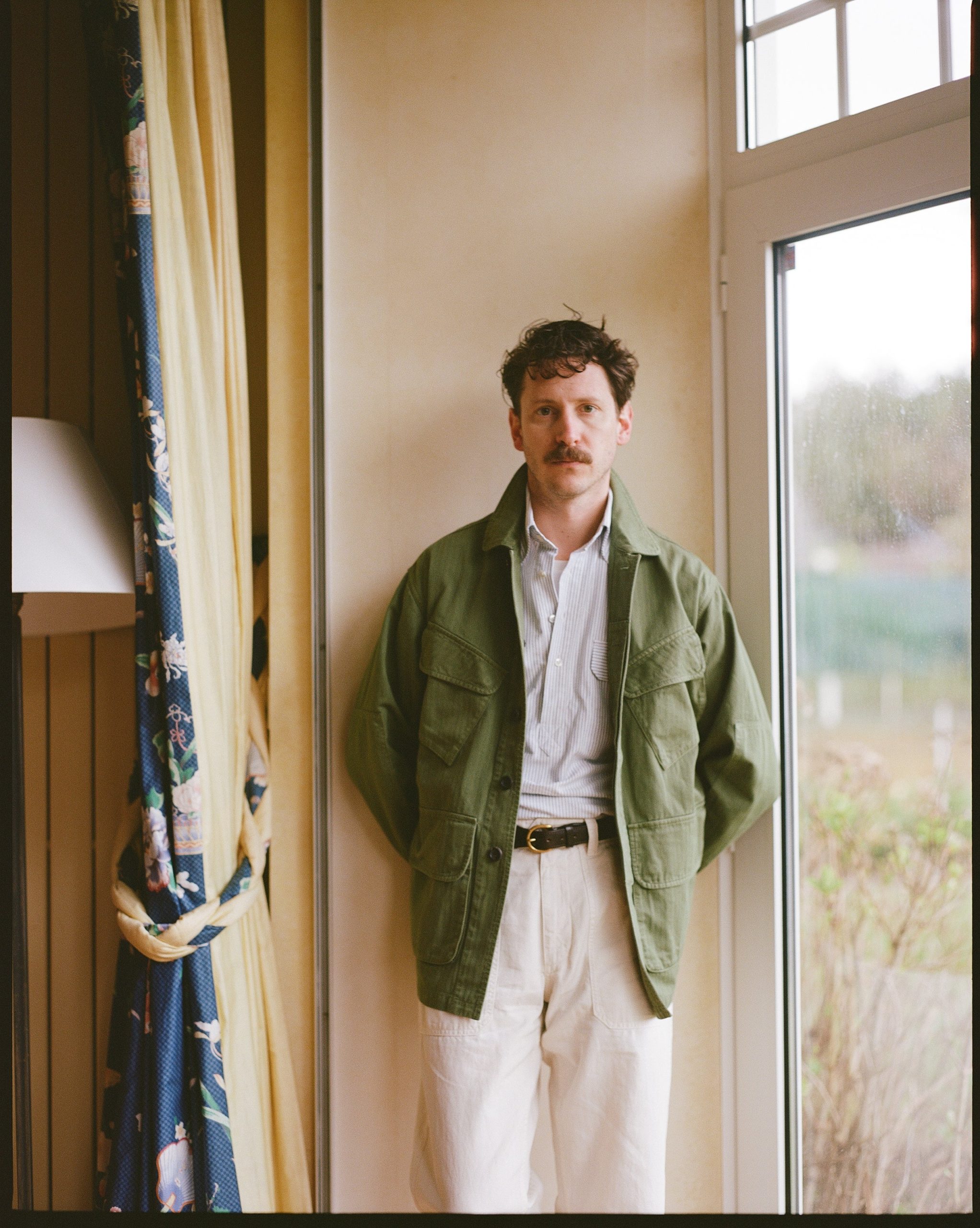 Olive Herringbone Cotton Jungle Jacket - Image 11