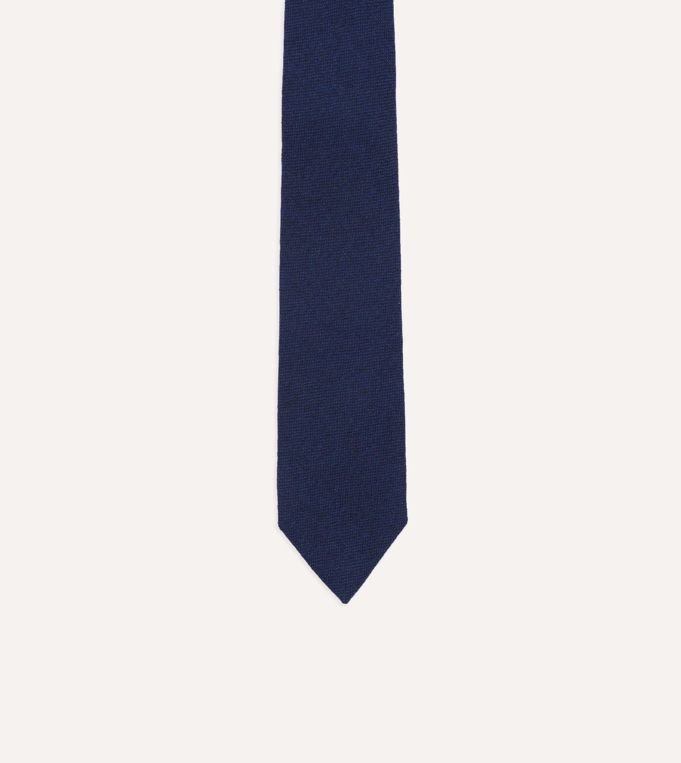 Indigo Pure Cashmere Solid Tipped Tie - Image 4