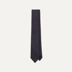 Navy Micro Polka Dot Embroidered Tipped Tie