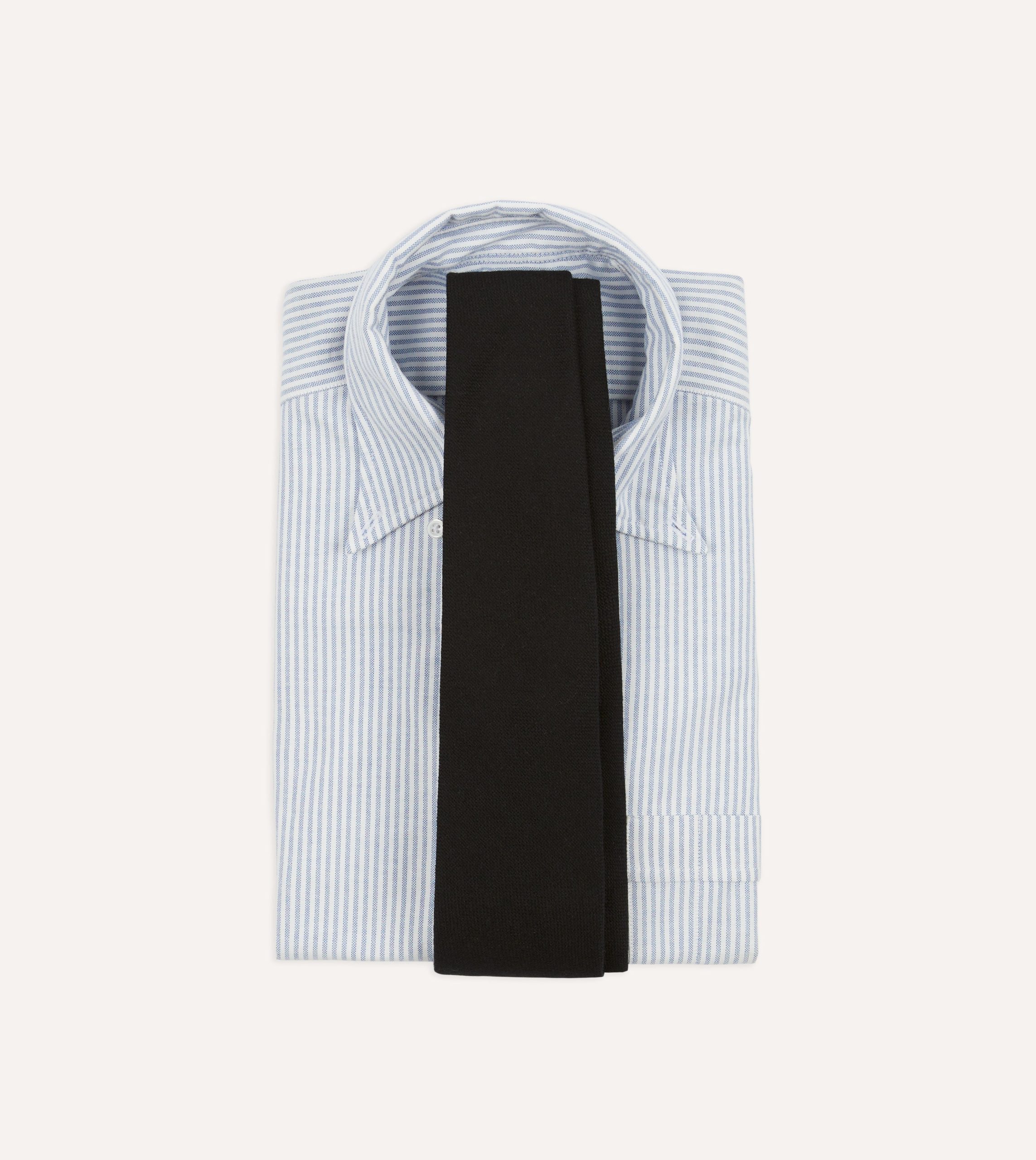 Black Pure Cashmere Solid Tipped Tie - Image 2