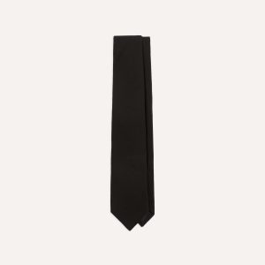 Black Pure Cashmere Solid Tipped Tie