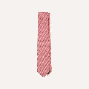 Red Houndstooth Mogador Silk Tipped Tie