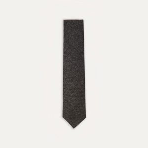Black Pure Cashmere Solid Hand Rolled Tie