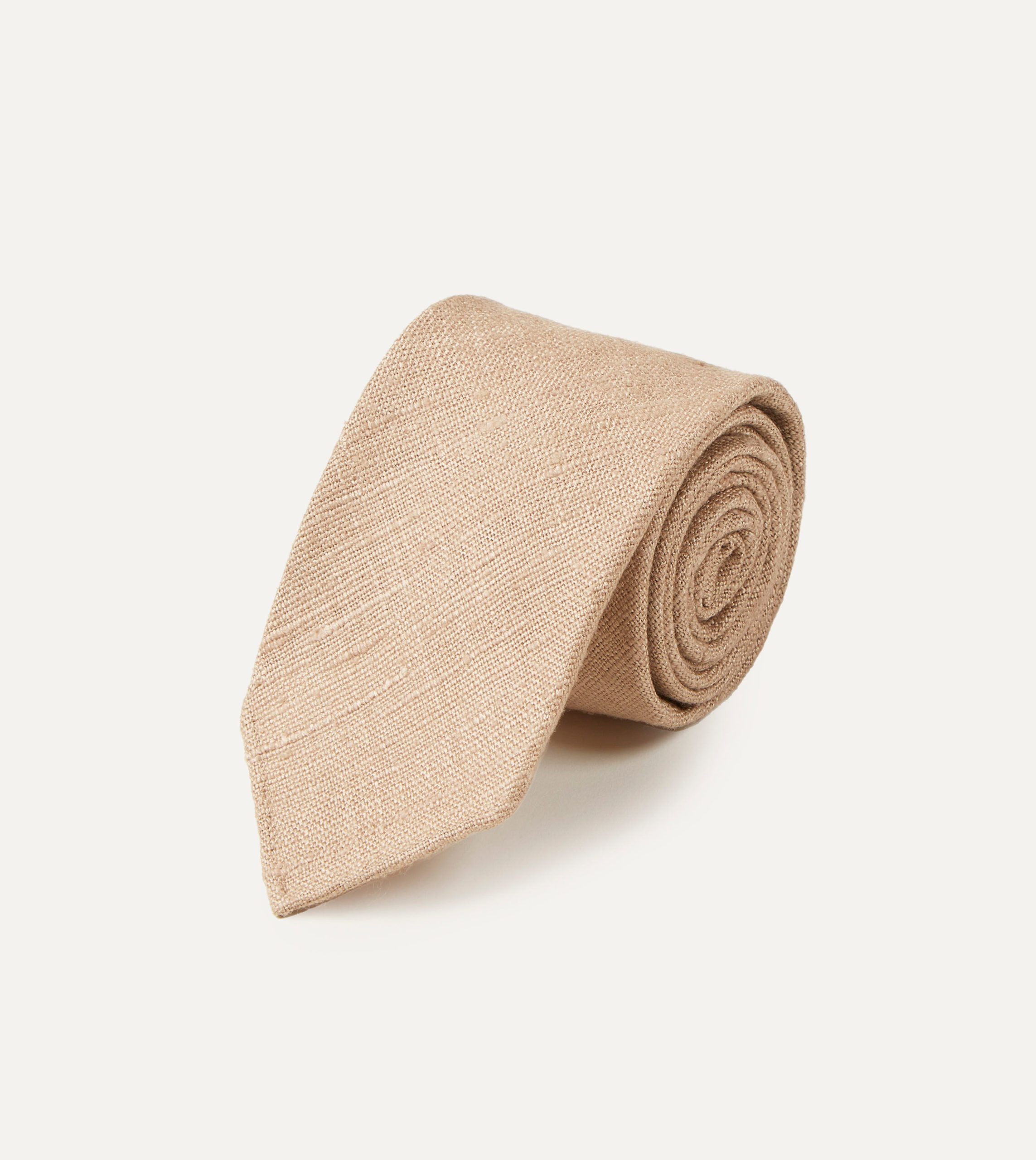 Sand Tussah Hand Rolled Silk Tie - Image 2