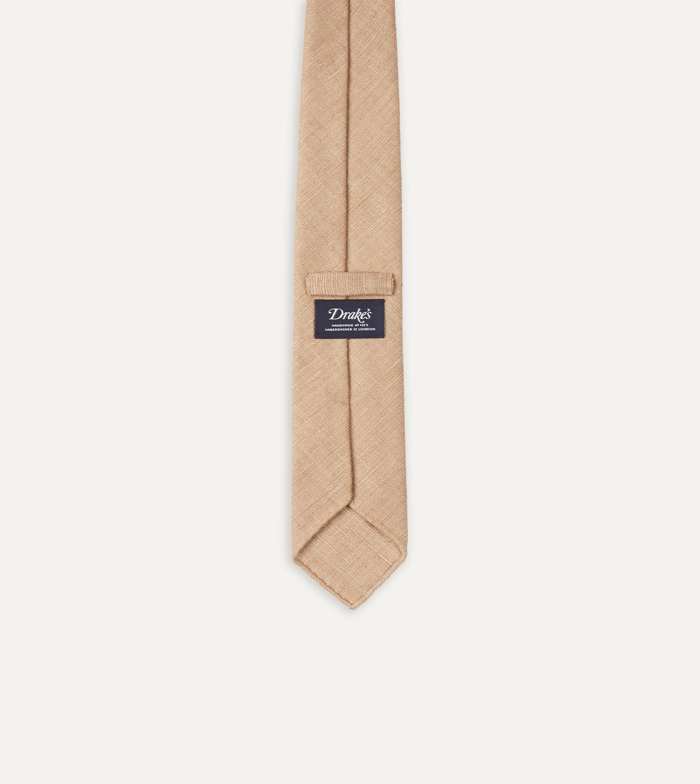 Sand Tussah Hand Rolled Silk Tie - Image 5