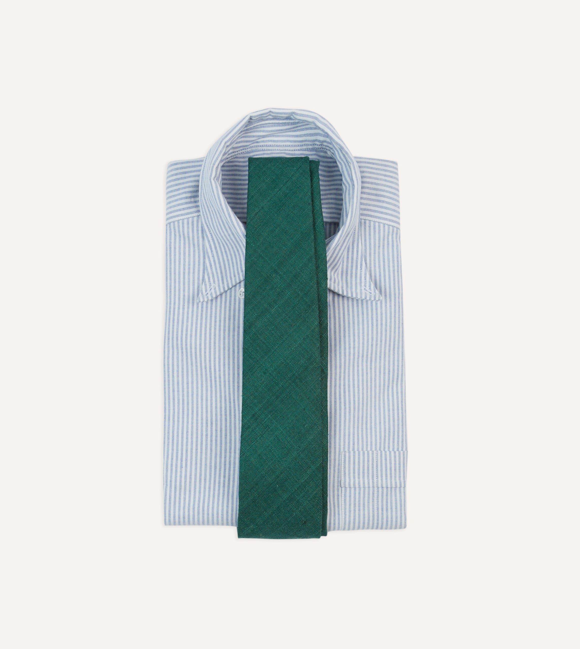 Teal Tussah Hand Rolled Silk Tie - Image 2