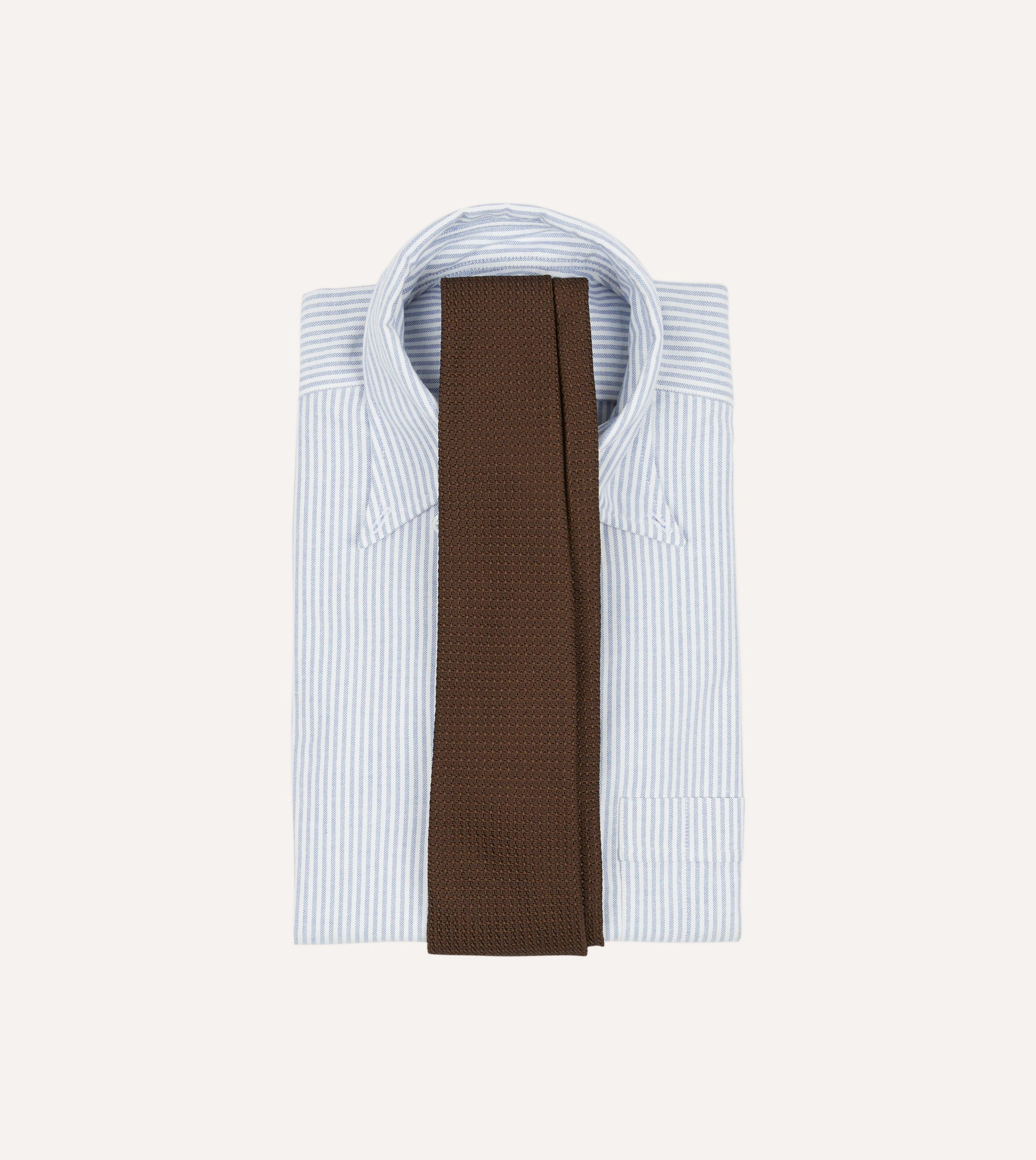 Brown Hand Rolled Large Knot Grenadine Tie - Image 2