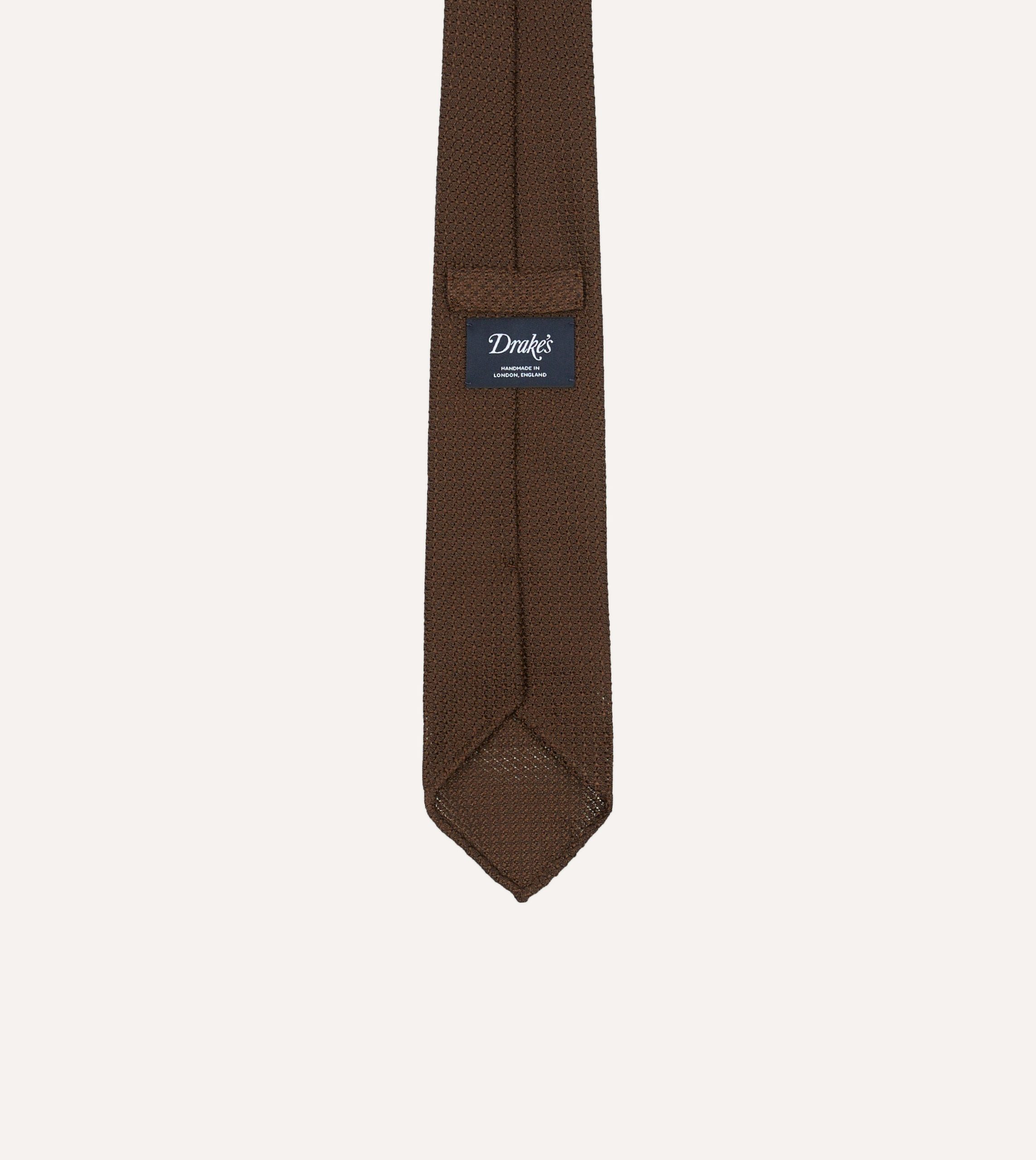 Brown Hand Rolled Large Knot Grenadine Tie - Image 3