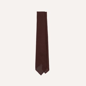 Burgundy Fine Woven Grenadine Silk Hand Rolled Tie