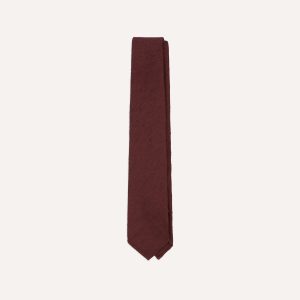 Burgundy Herringbone Shantung Silk Tipped Tie