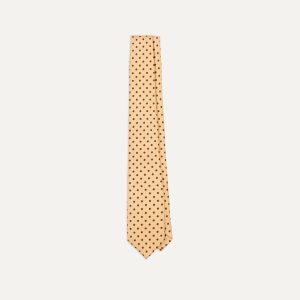 Gold Circular Dot Silk Self Tipped Tie