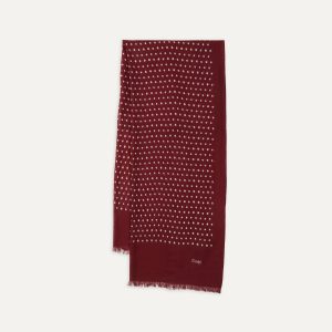 Red Polka Dot Print Wool Scarf