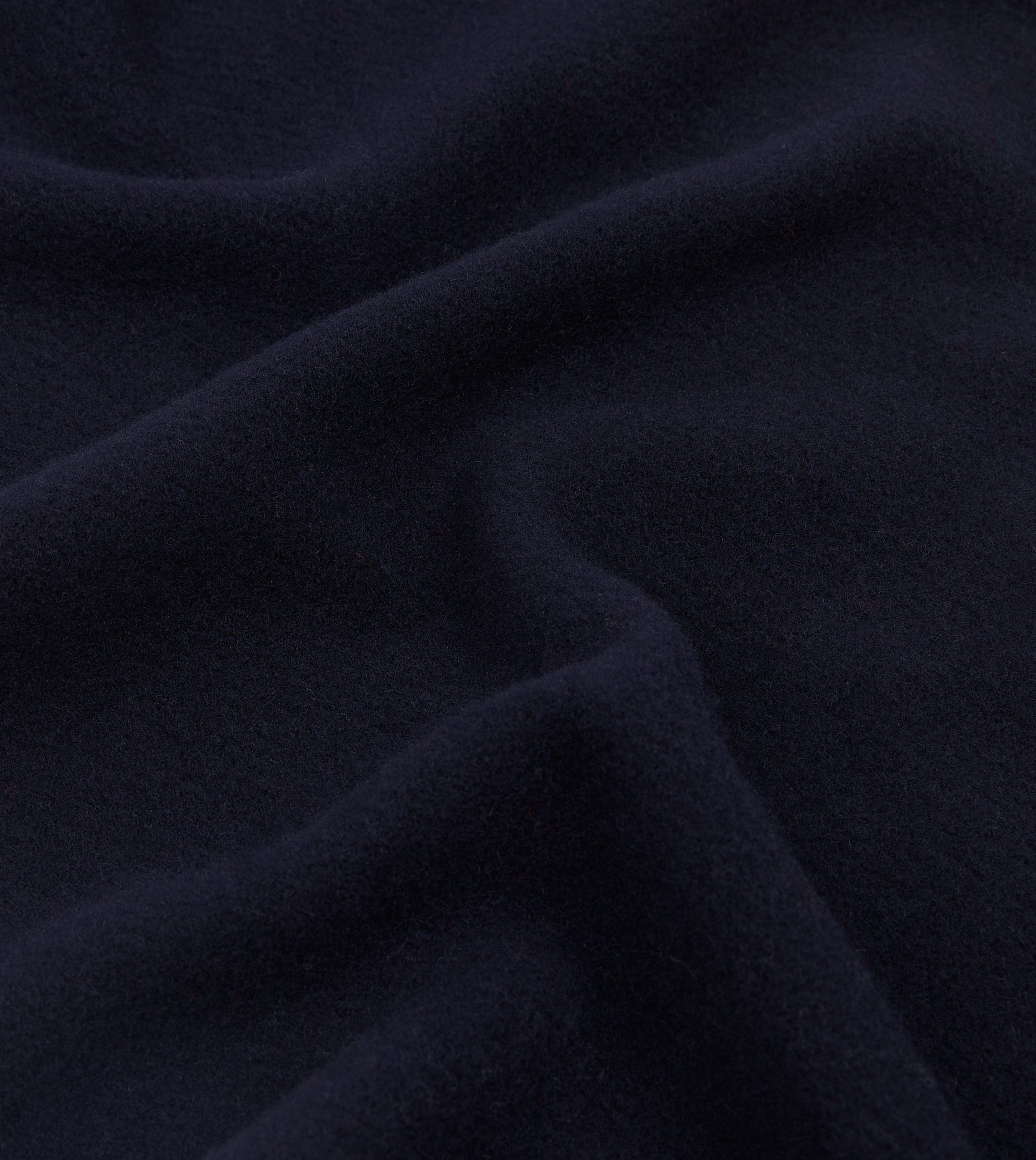 Navy Solid Wool Scarf - Image 2