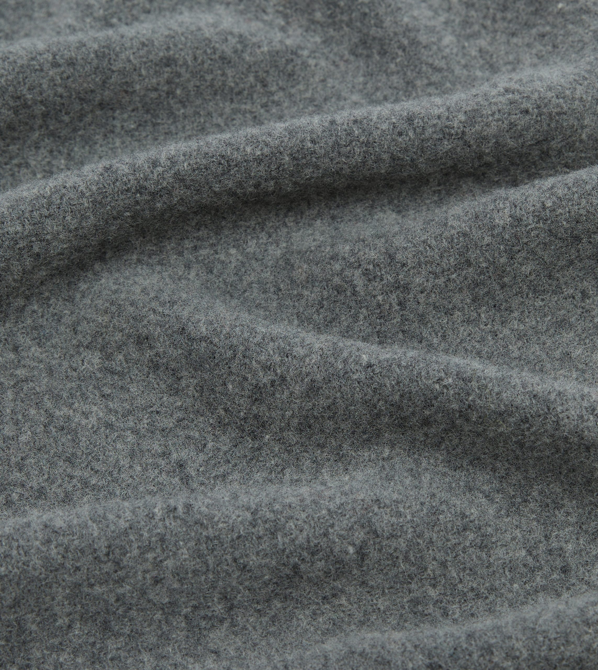 Grey Solid Wool Scarf - Image 2