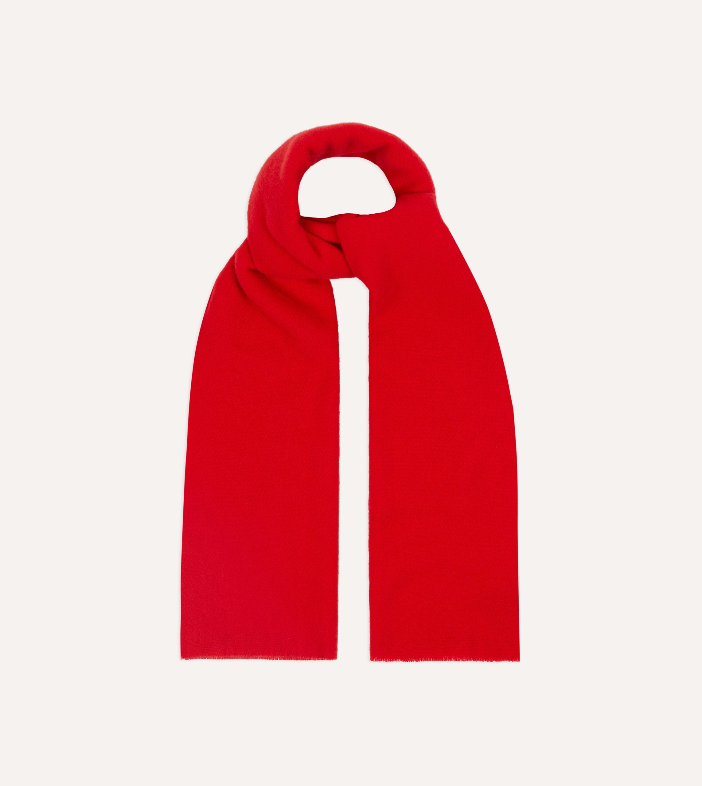 Red Solid Wool Scarf - Image 4