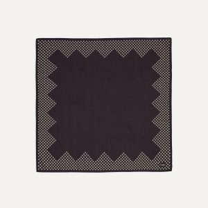 Navy Spots Border Print Silk-Cotton Bandana