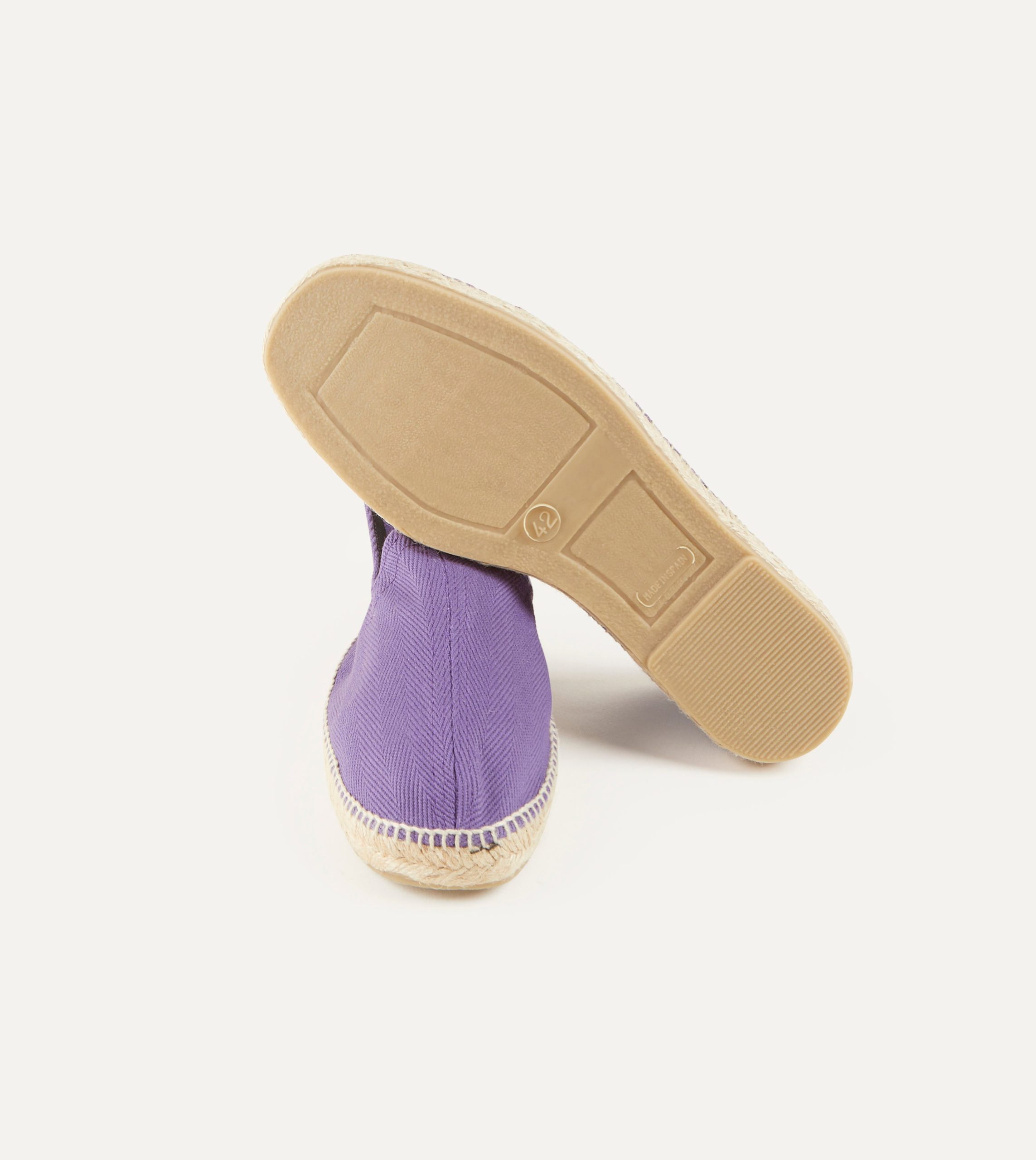 Purple Herringbone Cotton Espadrilles - Image 2
