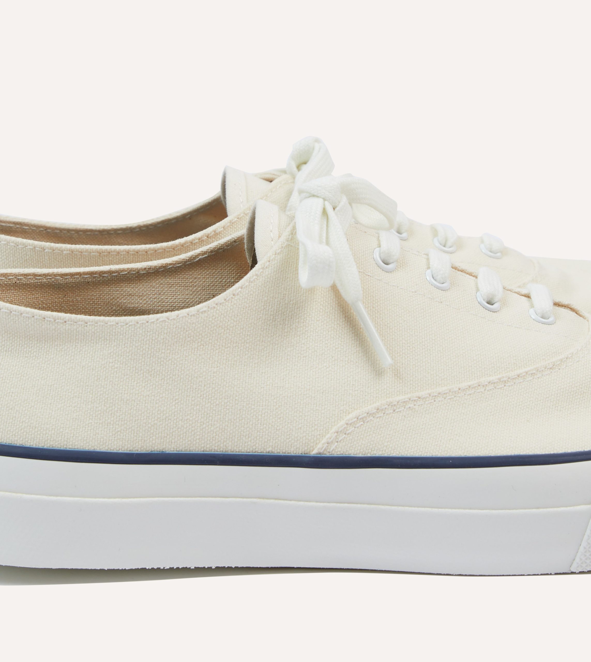 Wakouwa by Anatomica Ecru Cotton Canvas Oxford Trainers - Image 3