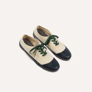 Drake's By Reproduction of Found Ecru and Navy Military Trainer