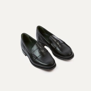 Black Calf Leather Charles Mk II Goodyear Welted Penny Loafer