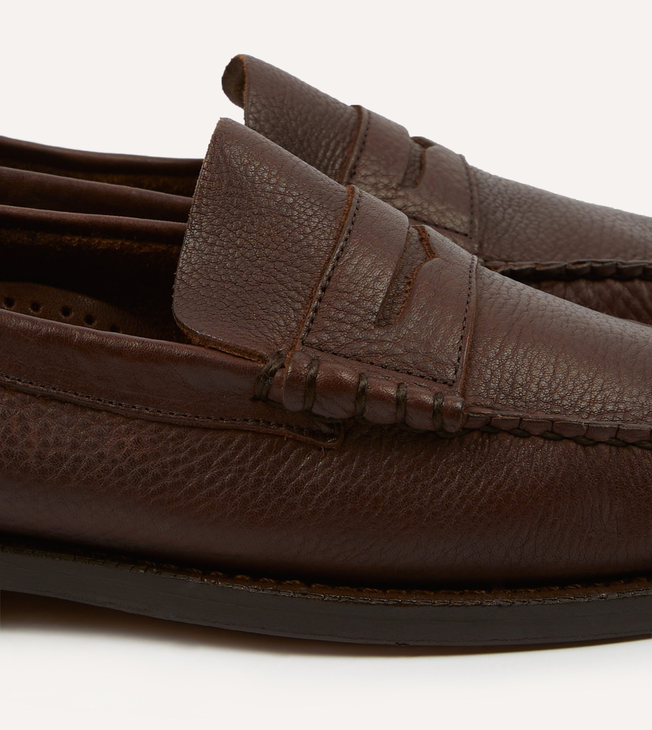 Drake's by Sebago Citysides Dan Bison Leather Loafer - Image 3