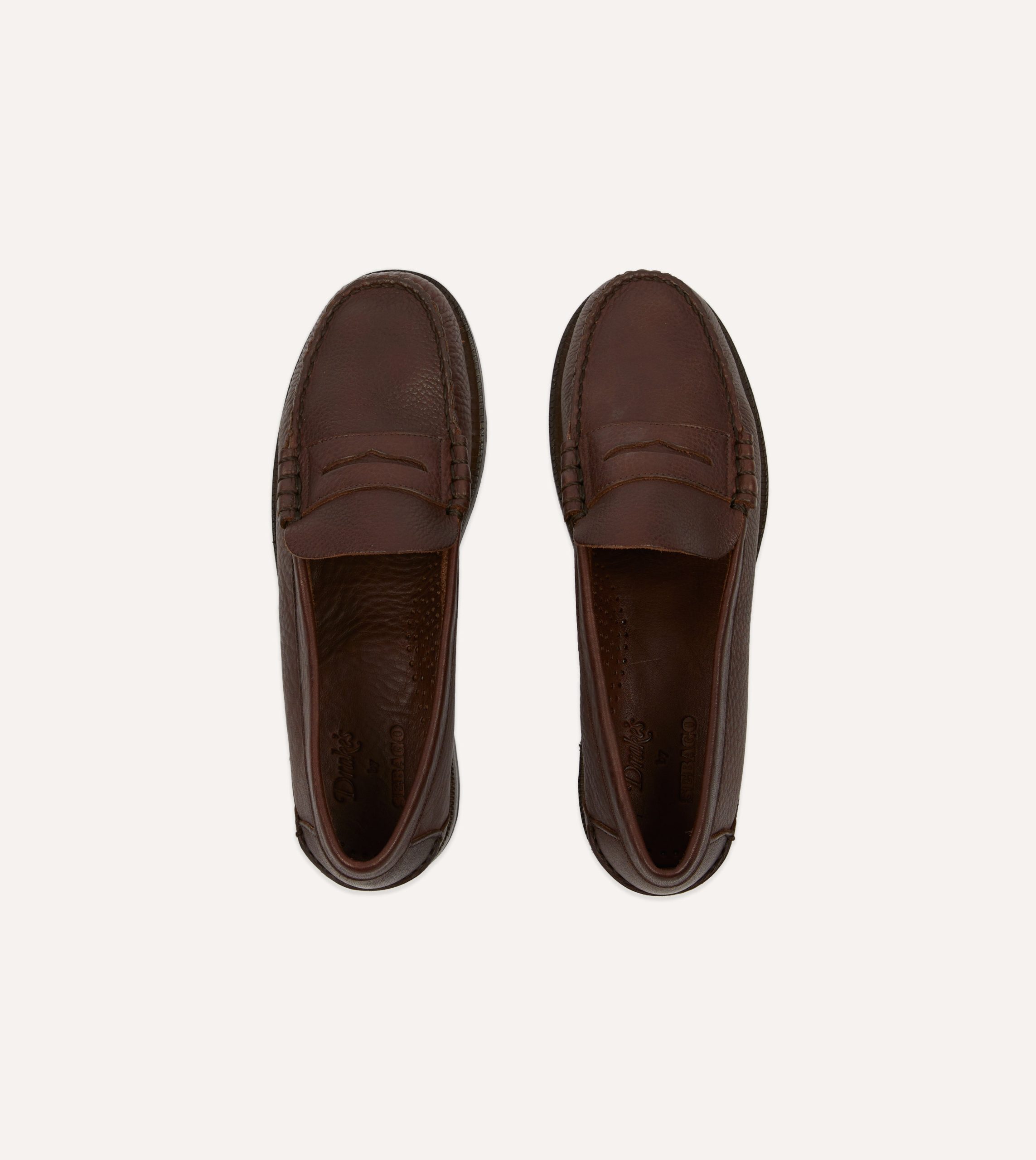Drake's by Sebago Citysides Dan Bison Leather Loafer - Image 4