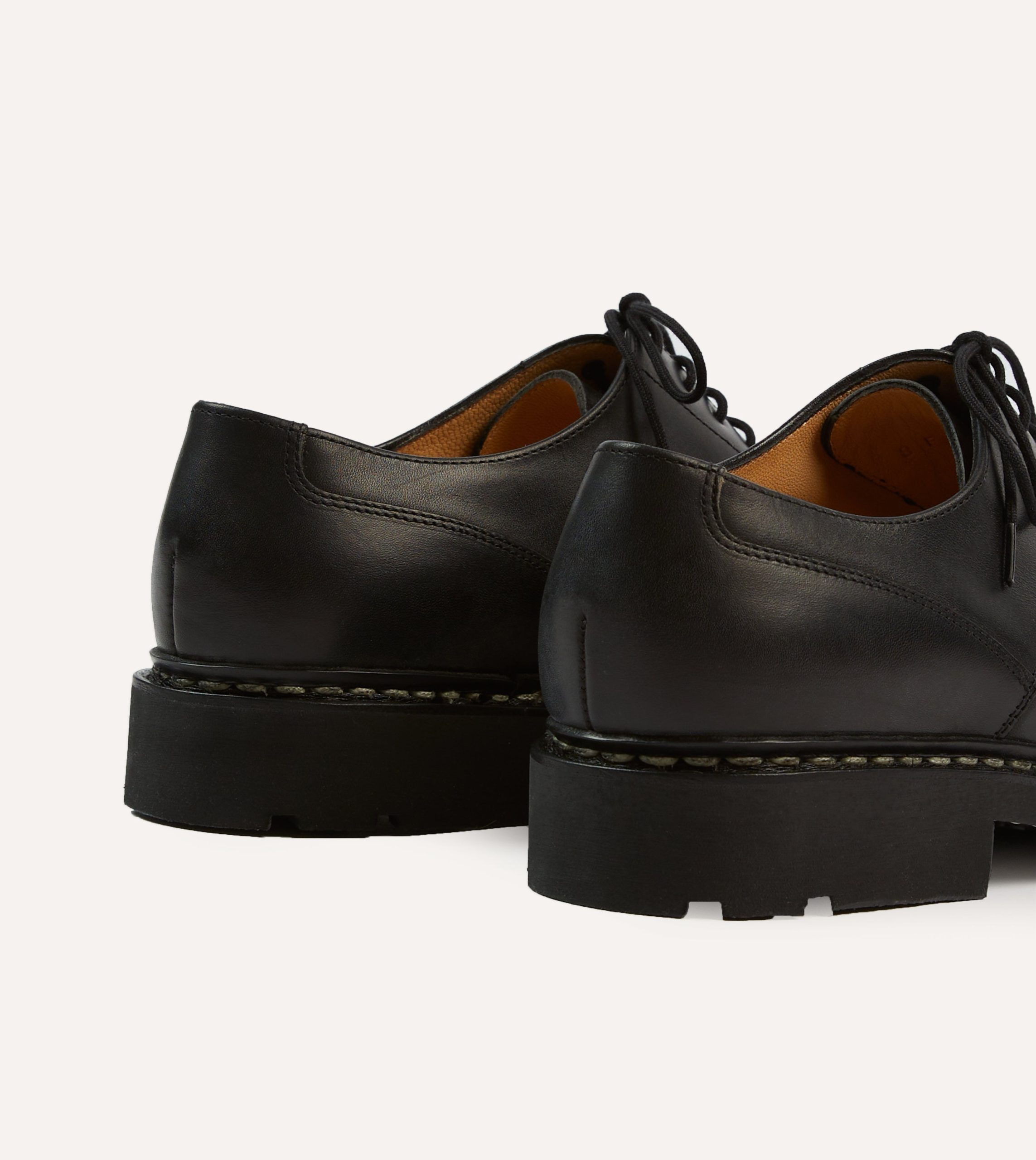 Paraboot Chambord Black Leather Derby Shoe - Image 6