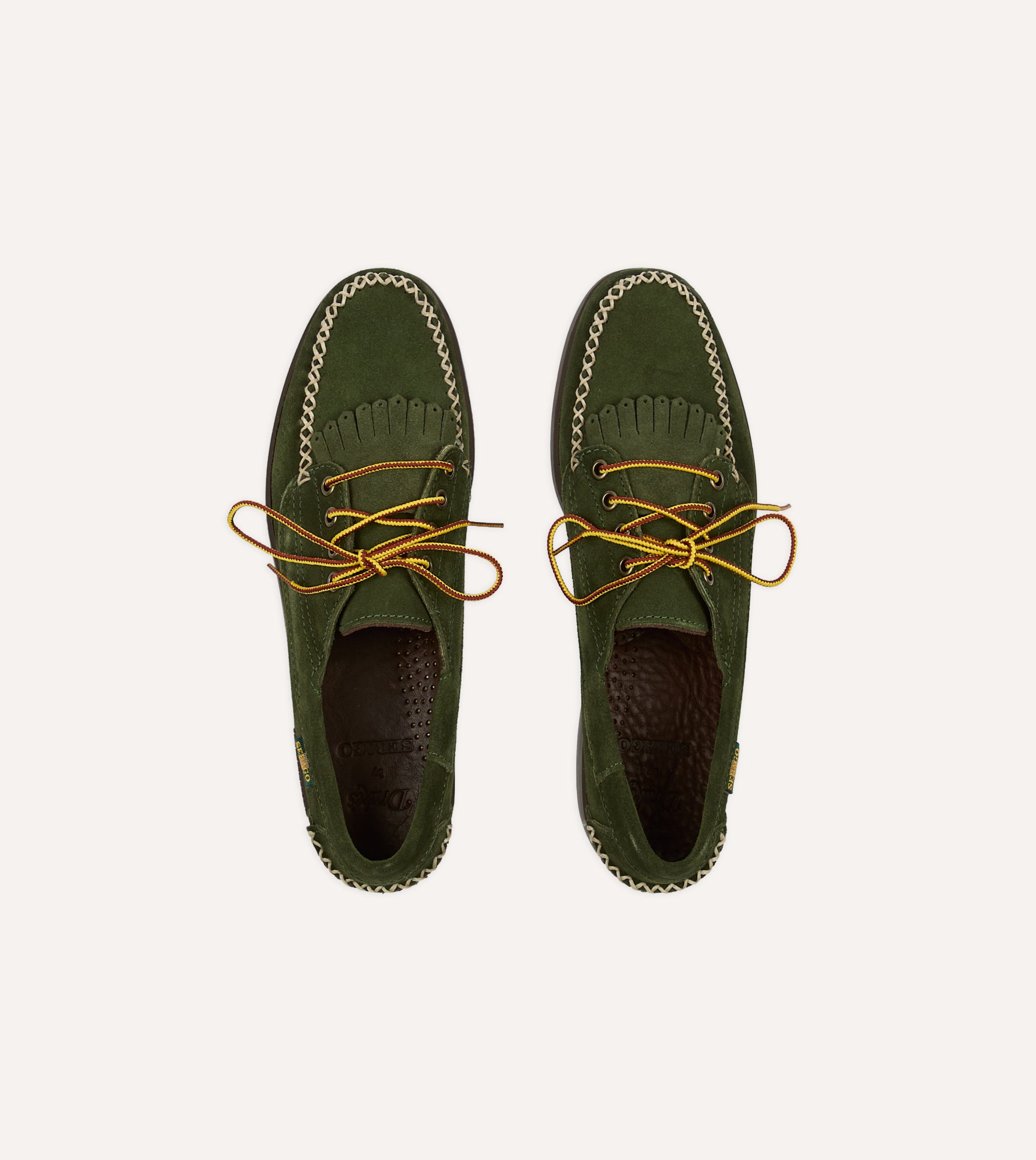 Drake's by Sebago Campsides Askook Kilt Green Suede Shoe - Image 4