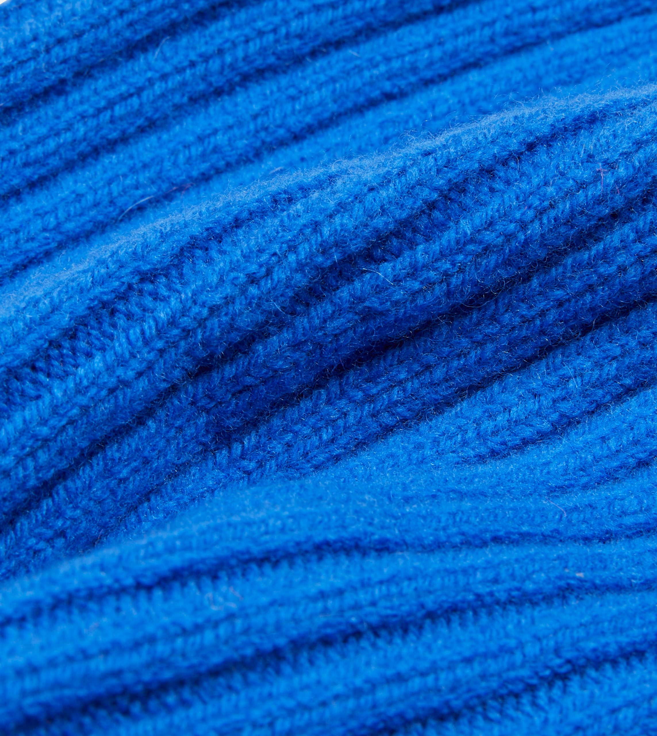 Blue Lambswool Ribbed Knit Cap - Image 2