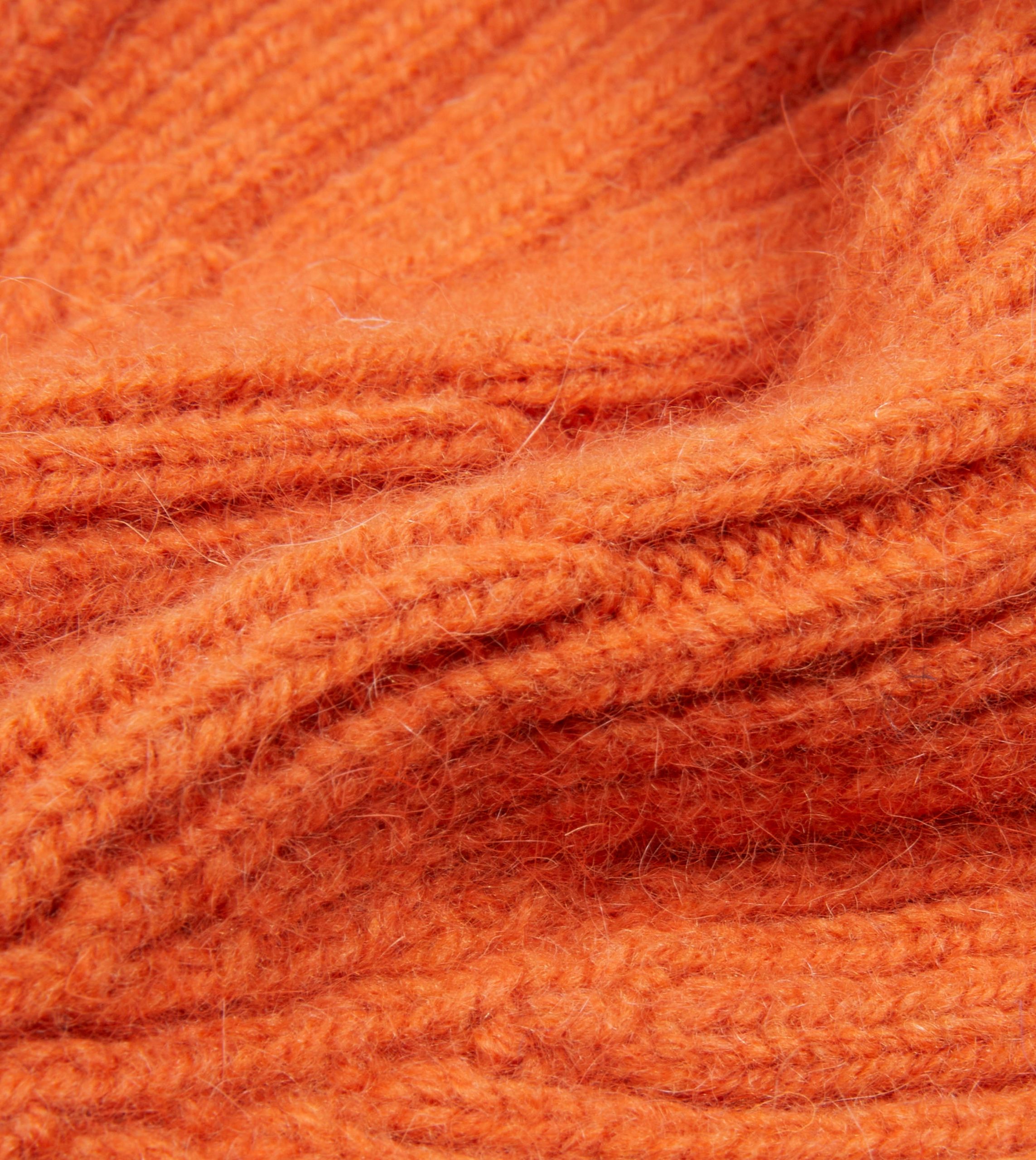 Orange Geelongora Ribbed Knit Cap - Image 2