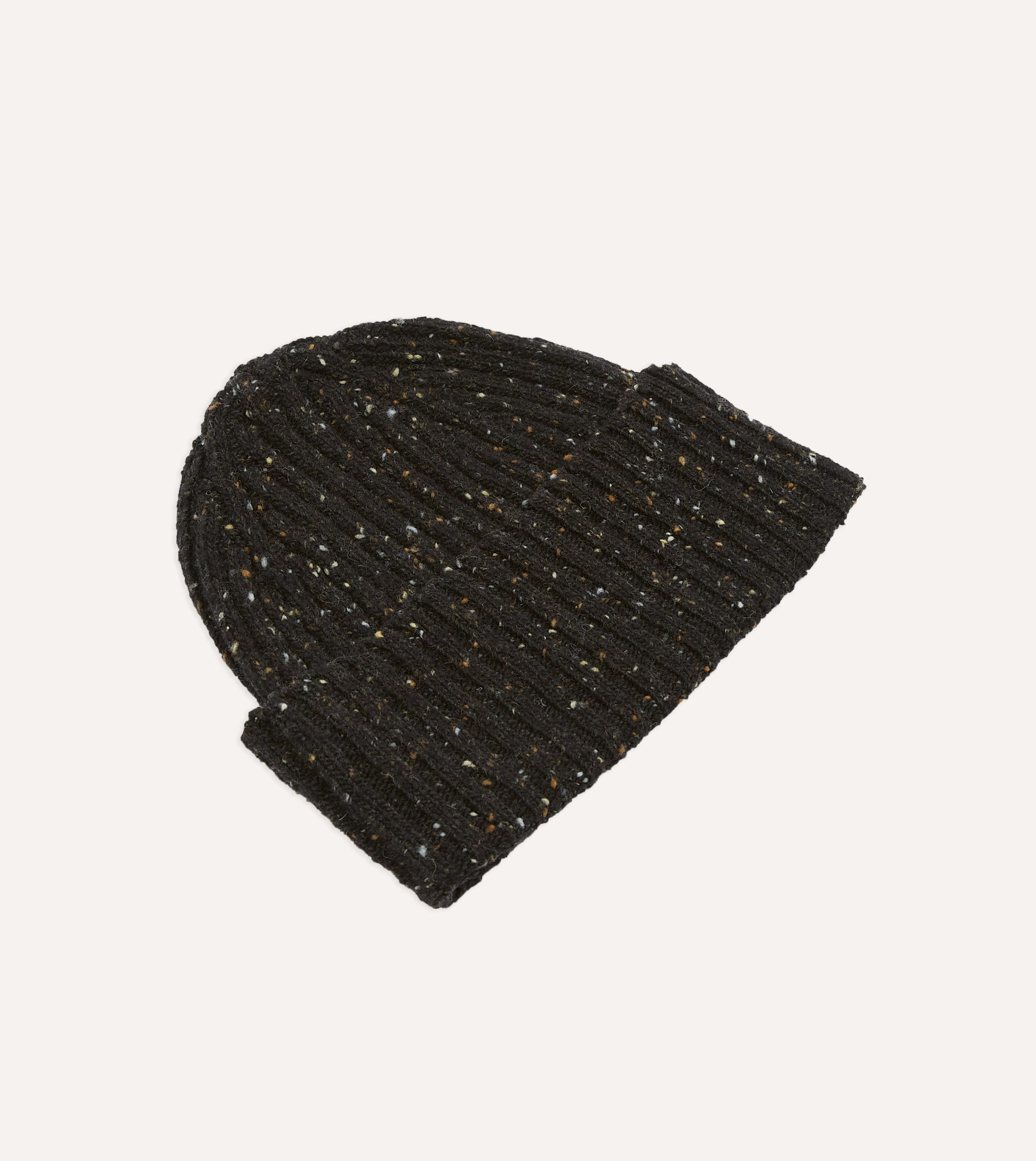 Dark Brown Donegal Ribbed Merino Knit Cap - Image 4