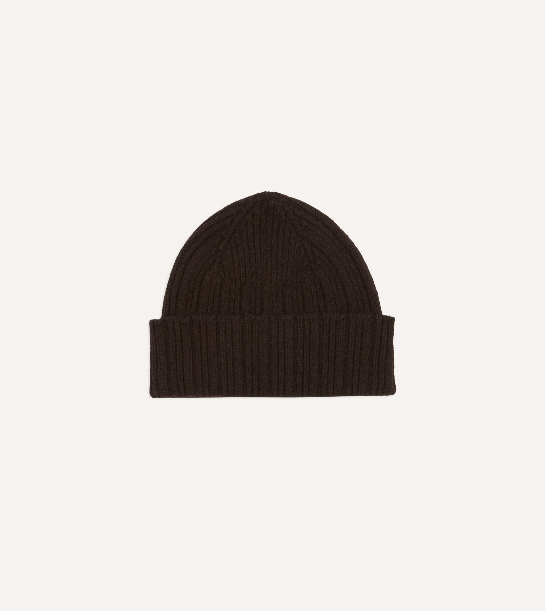 Brown Geelongora Ribbed Knit Cap