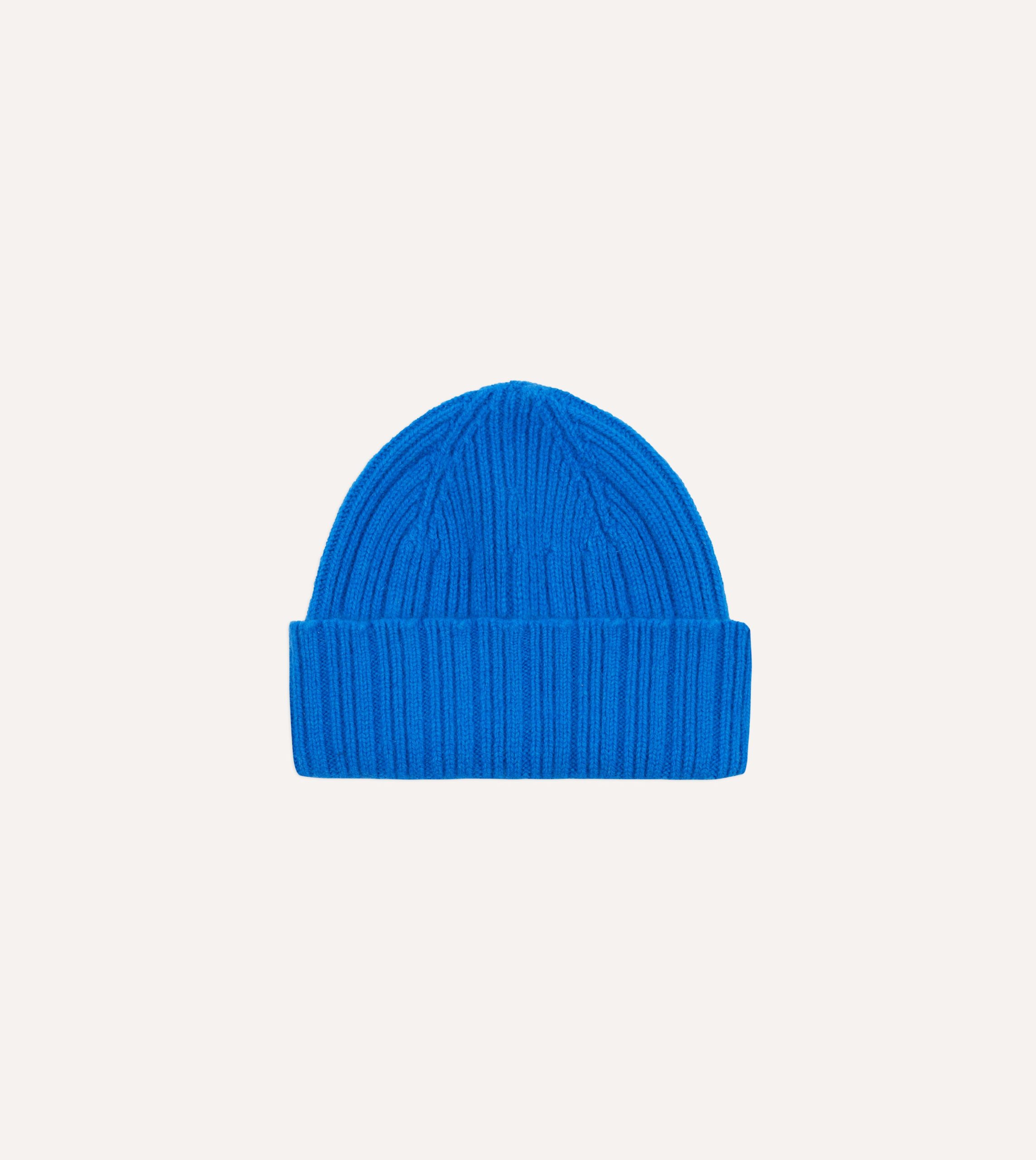 Blue Geelongora Ribbed Knit Cap