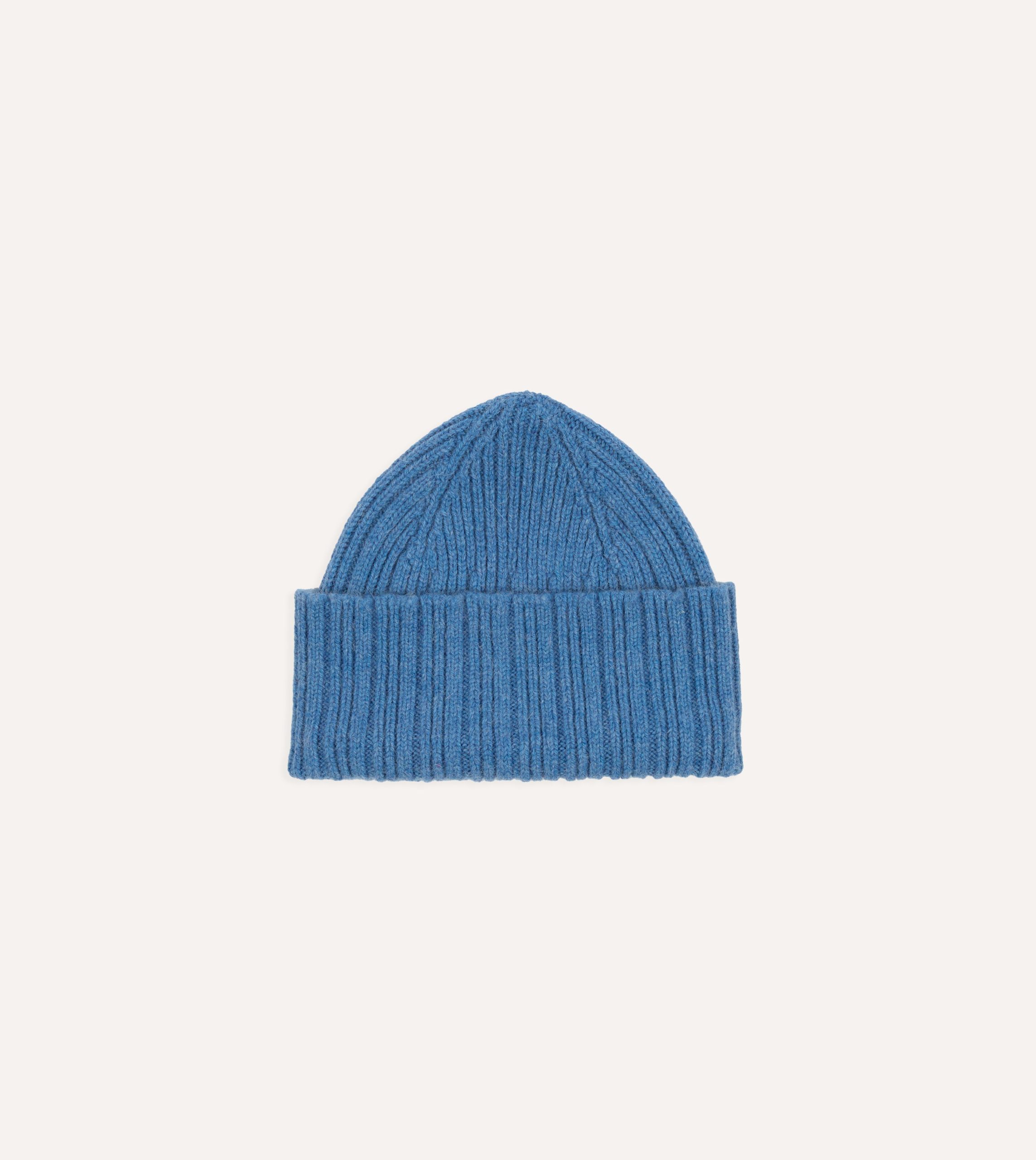 Sky Blue Geelongora Ribbed Knit Cap