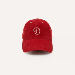 Red 'D' Emblem Cotton Corduroy Baseball Cap