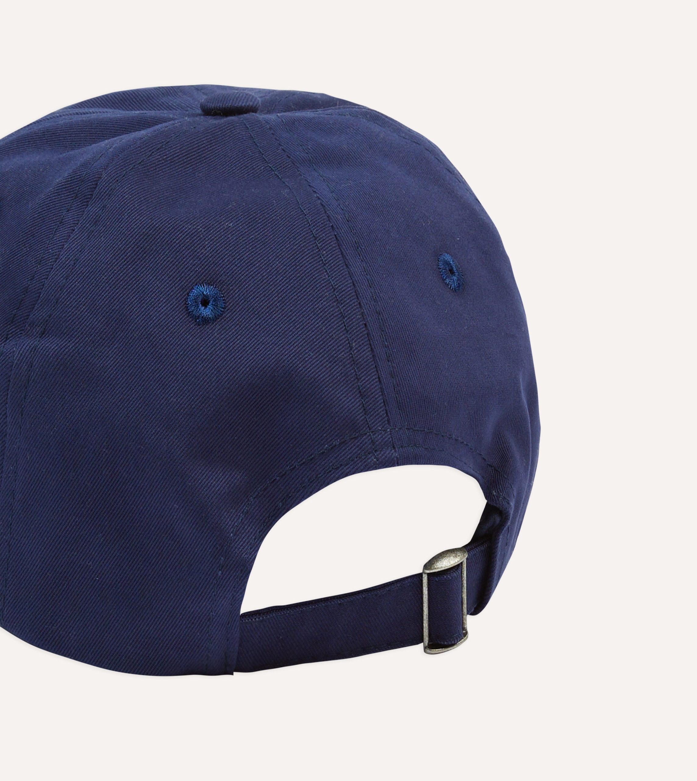Navy Chainstitch 'D' Cotton Twill Baseball Cap - Image 2