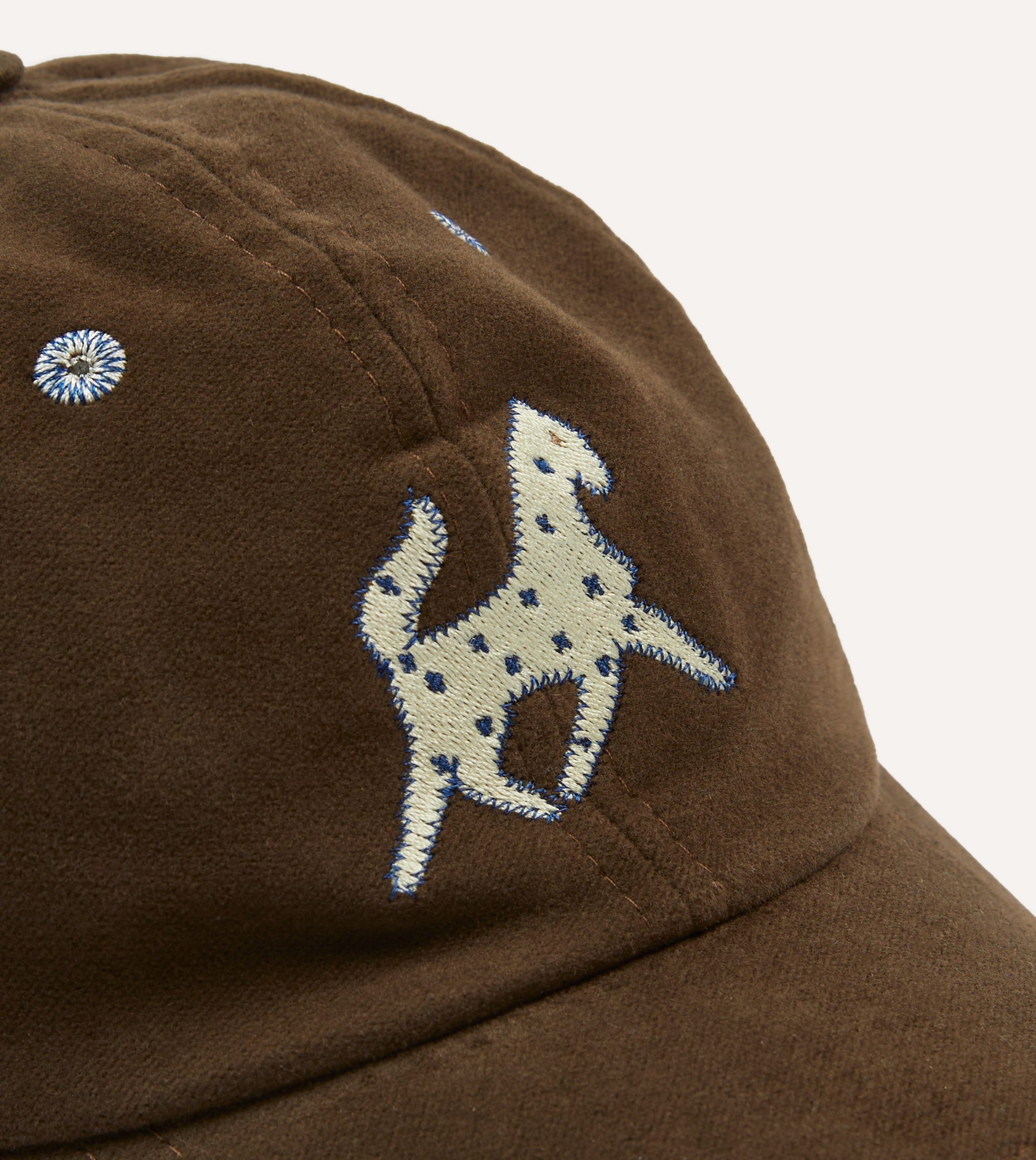 Brown Horse Emblem Moleskin Baseball Cap - Image 3