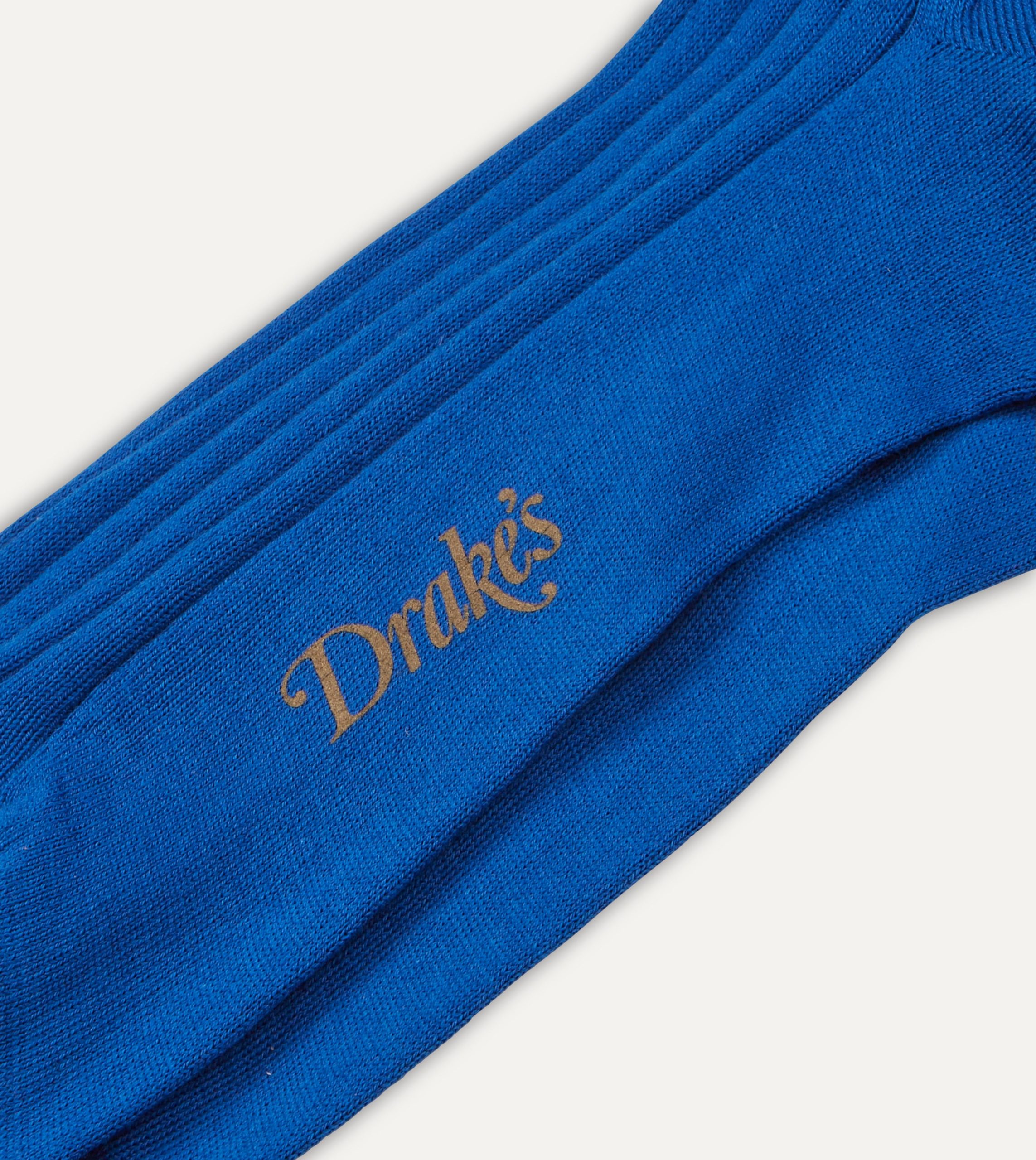 Royal Blue Cotton Over-the-Calf Socks - Image 2