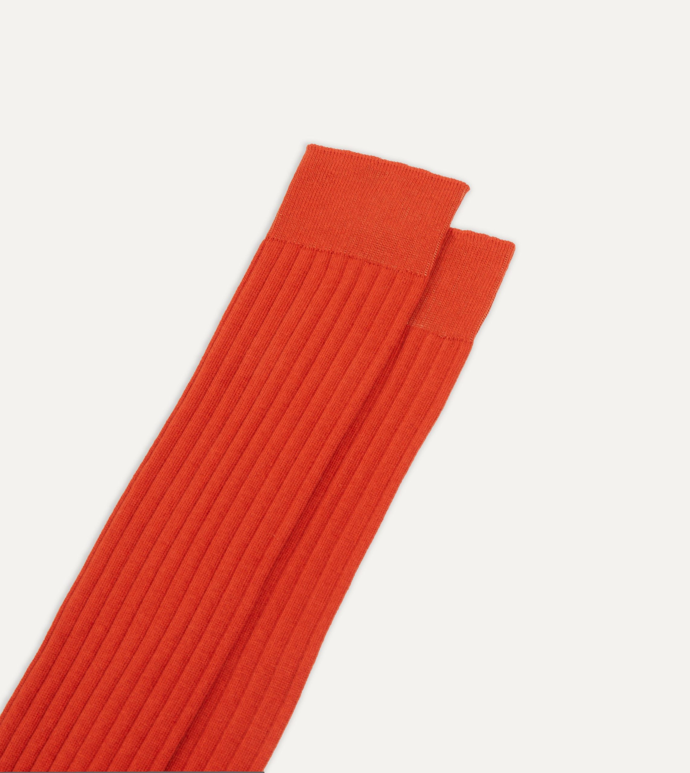 Orange Cotton Over-the-Calf Socks - Image 3