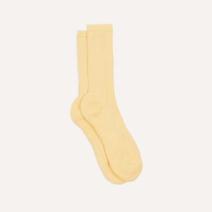 Light Yellow Cotton Sports Socks