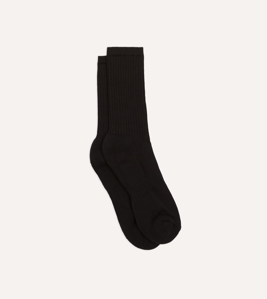 Black Cotton Sports Socks