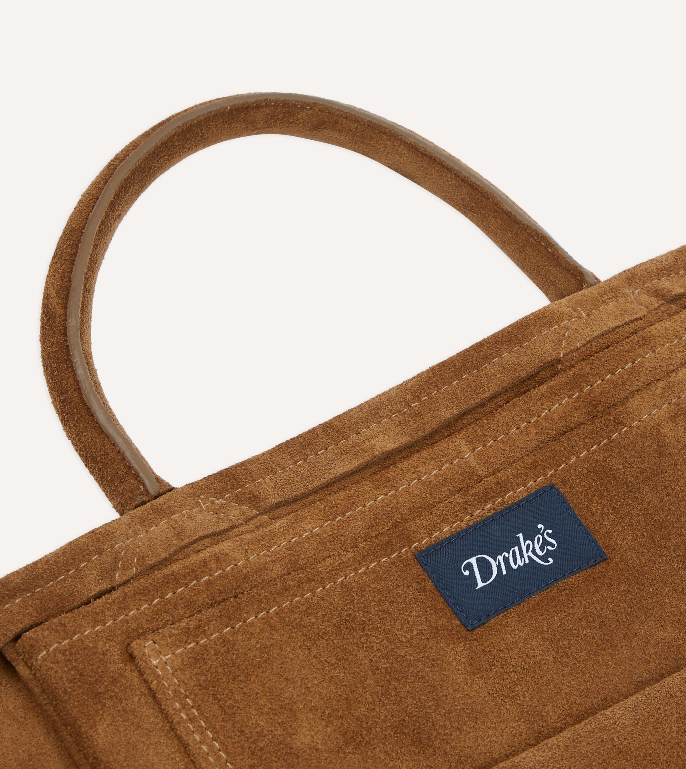 Tobacco Suede Tote Bag - Image 4
