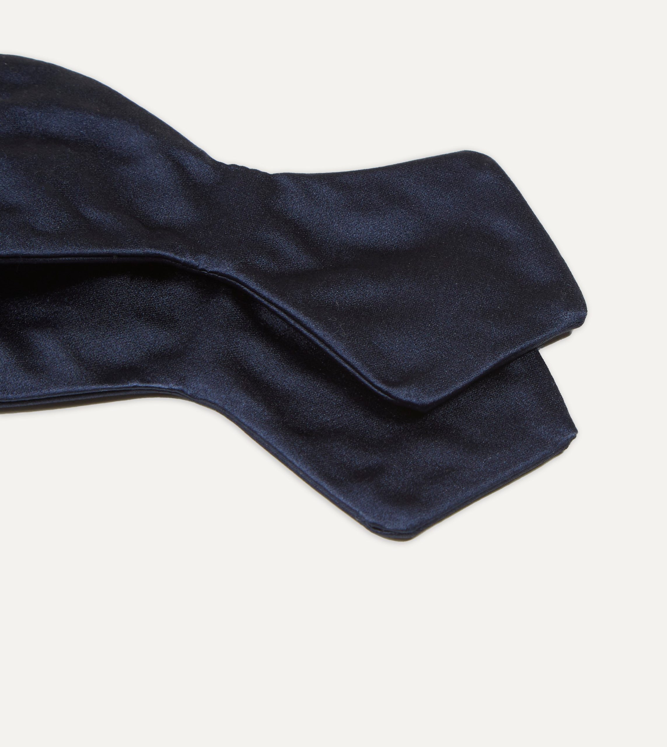 Navy Self-Tie Satin Batwing Bow Tie - Image 2