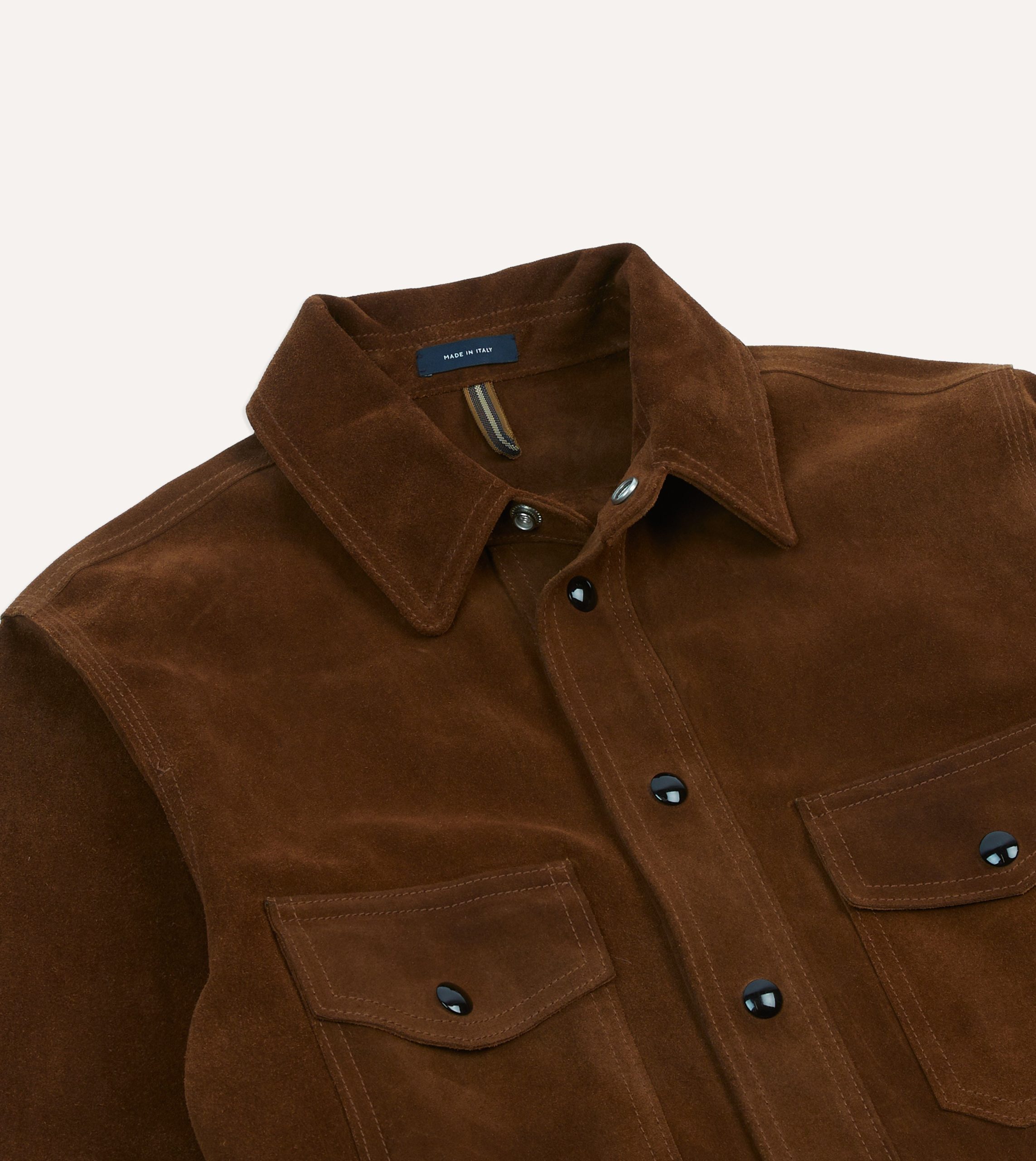 Brown Roughout Suede Overshirt - Image 3