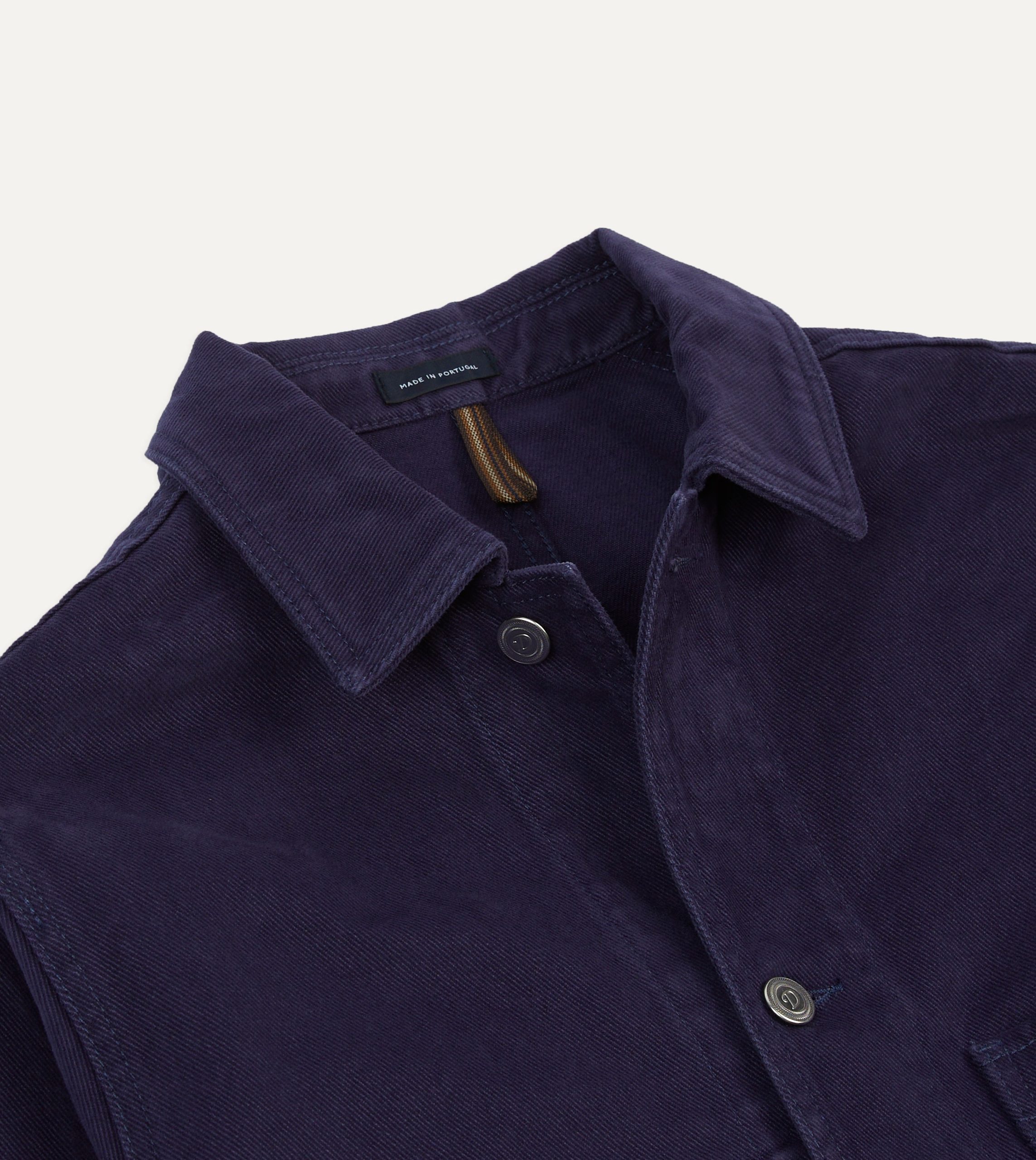 French Blue Heavy Twill Cotton Five-Pocket Chore Jacket - Image 3