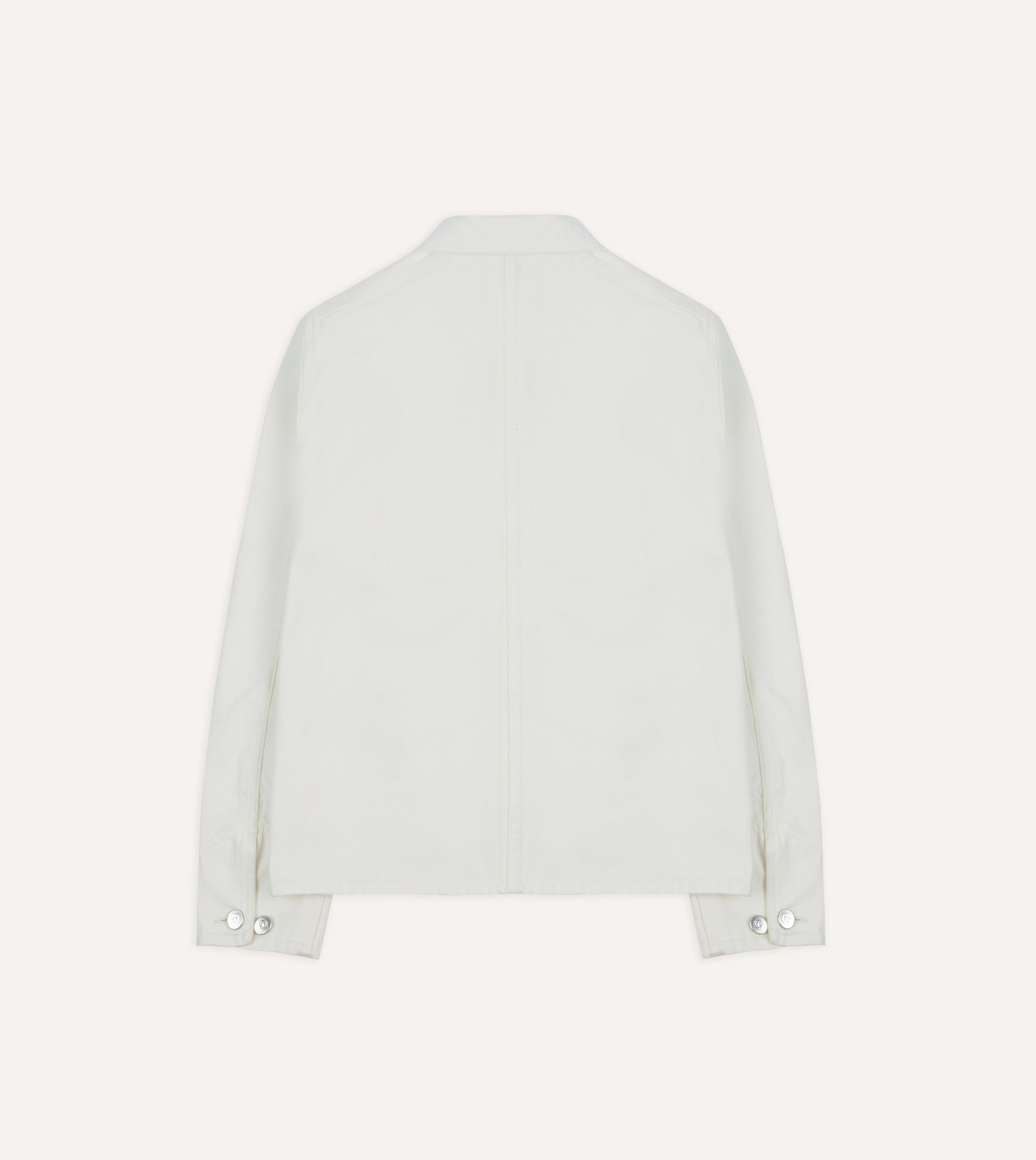 Ecru Cotton Canvas Work Jacket - Image 8