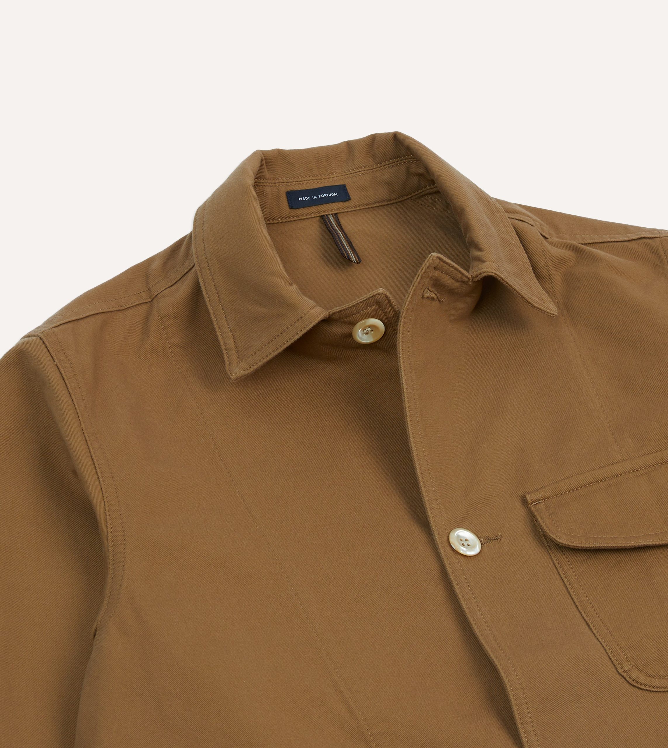Tan Cotton Three-Pocket Chore Jacket - Image 3