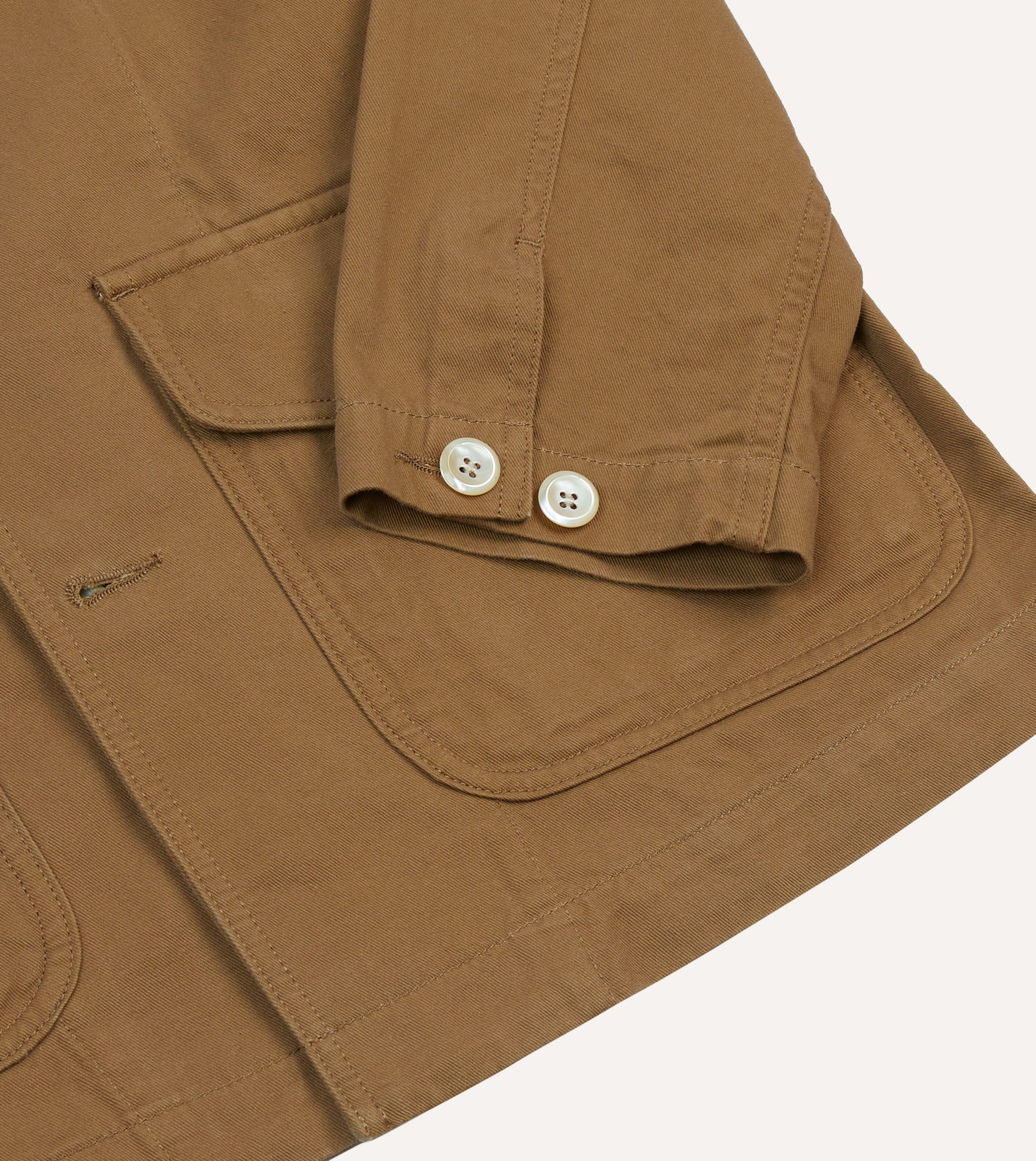 Tan Cotton Three-Pocket Chore Jacket - Image 5