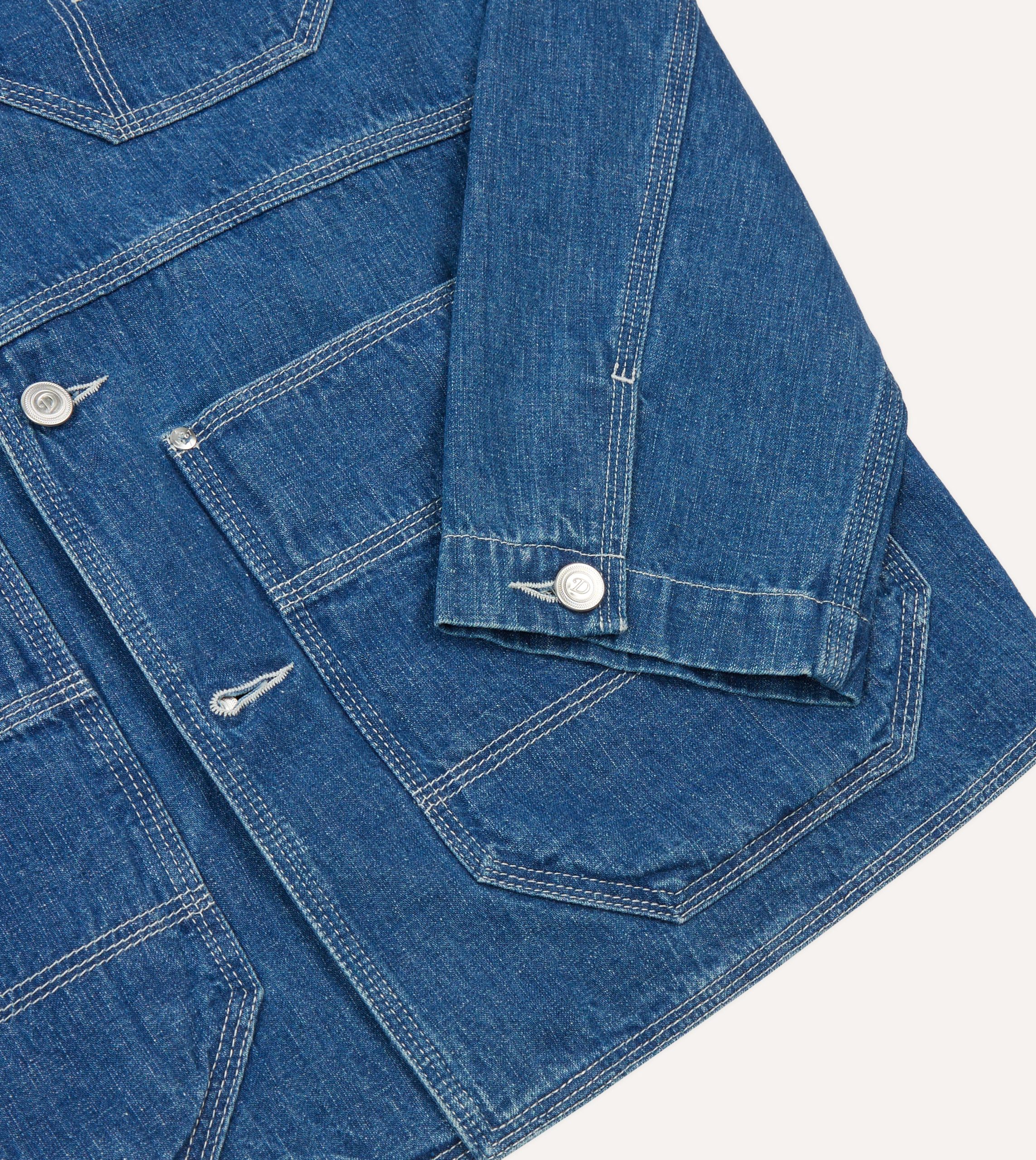 Stone Wash Selvedge Denim Welder Jacket - Image 5